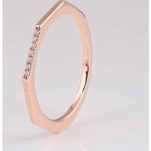 Authentic S925 Rose Multifaceted With Cystal Ring For Women Wedding Party fit Lady Fine Jewelry