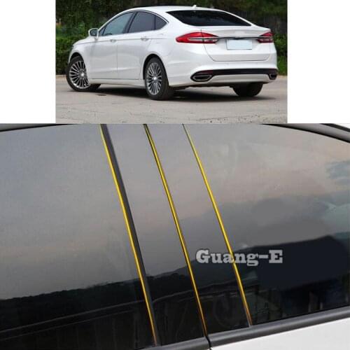 Car PC Material Pillar Post Cover Door Trim Window Piano Black Molding Sticker Plate Parts For Ford MONDEO MK4 2013 2014-2020