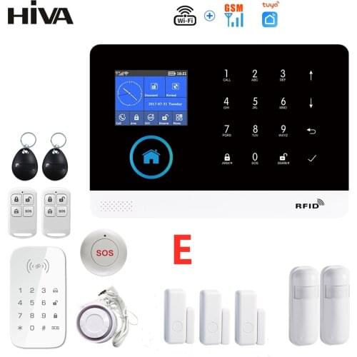 PG103 Wireless WIFI GSM Home Security Alarm System for Tuya Smart Life APP with Keypad Motion Sensor SOS Compatible Google Alexa