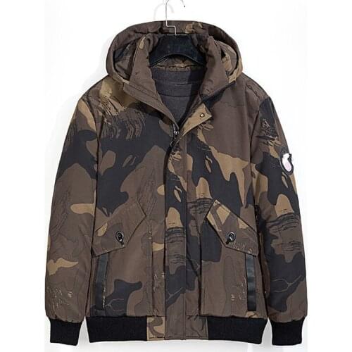 Plus size 8XL 6XL 5XL 4XL Winter Camouflage Parkas 90% White Duck Down Snow Warm Hooded Windproof Winter Jackets Men