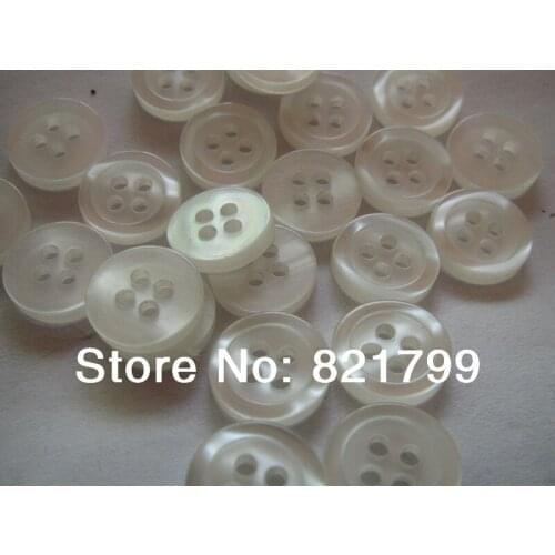 18L fashin blouse button resin button polo button down white 4 holes pearl shirt button