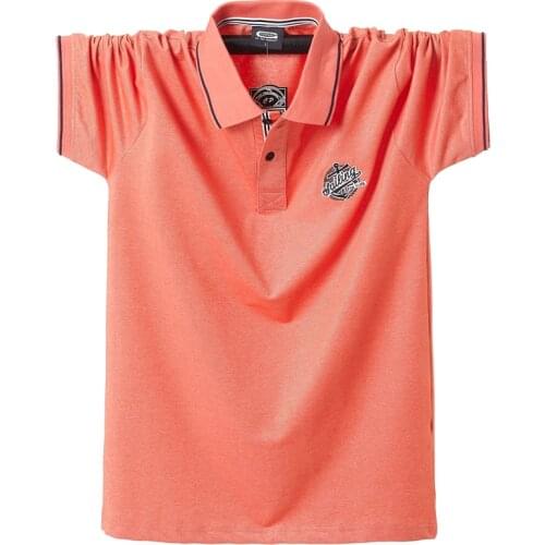 Mens Classic Fit Short Sleeve Solid Soft Cotton Polo Shirt 2021 Summer New Men Business Casual Embroidered Polo Plus Size