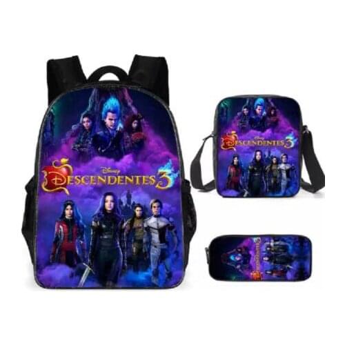 20213PCS School Bag Set Descendants 3 Printing School Backpack For Teenagers Boys Girls Student Travel Book Bag Schoolbags