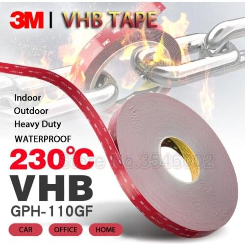 3M VHB Acrylic Adhesive Double Sided Strong Adhese Pad Waterproof High-Quality Reuse Home Car Office Decor Anti-High Temperature