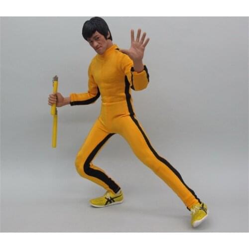 New Arrival 1/6th Model Bruce Lee Dragon Game Of Death Yellow Sportswear Clothes Soldier For Usual 6 inch Doll Accessories