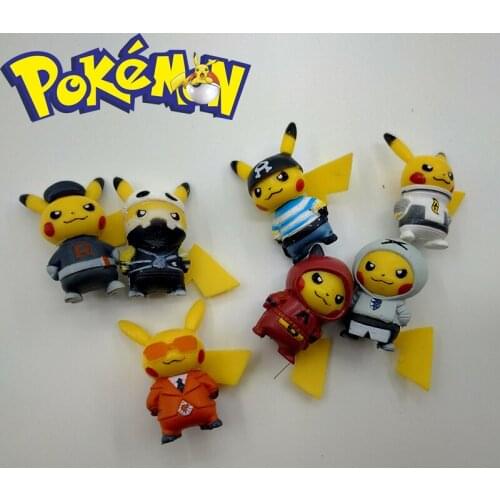New Style 7pcs/set 3-3.5cm Mini Cartoon Pikachued Figure Pokemoned Figures CartoonS Pvc Action Toys for Children