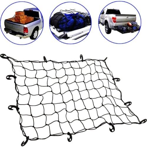 120x90cm Car Trunk Rear Luggage Storage Net Car Roof Cargo Organiser Elastic Mesh Holder with Hooks Auto Interior Accessories
