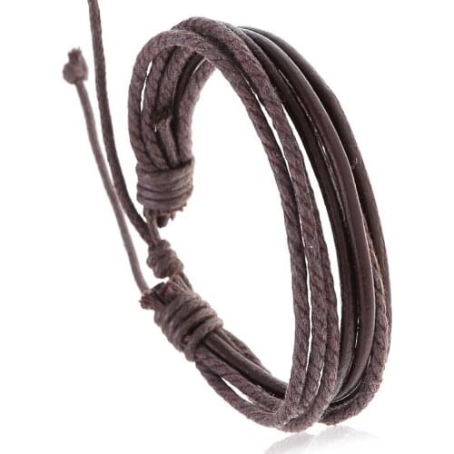 Handmade Braided Vintage Wrap Rope Weave Female Adjustable Wristband Male Leather Women Bracelet For Women Men Jewelry