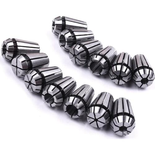 Professional 13Pcs ER11 Precision CNC Collet Chucks Tool Bits Holder Clamping Size 1mm-7mm Collet for CNC Milling Lather Tools