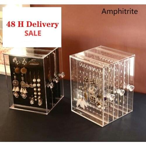 Transparent Jewelry Storage Gift Box Earring Storage Box Organic Drawer Storage Rack Necklace Jewelry Makeup Organizer