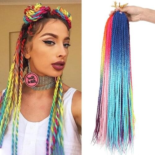Senegalese Twist Crochet Hair Three Tone Kanekalon Jumbo Braiding Hair Synthetic Hair Extension 30 Roots Crochet Braid For Women