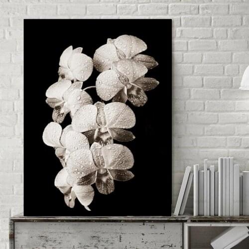 Modern Canvas Picture Painting White Flower Canvas Artwork New Style Beautiful Artwork on Sale