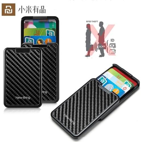 Youpin Anti-theft Credit Card Package Smart Wallet Thin ID Card Case Unisex Card Package Mini Carbon Fiber Wallet Card Box Mens