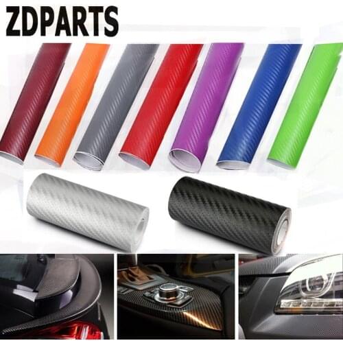 ZDPARTS 3D 30*127CM Car Styling Carbon Fiber Stickers 10Colors For Kia Rio Ceed Sportage Hyundai i30 ix35 ix25 Solaris MG 3 ZR
