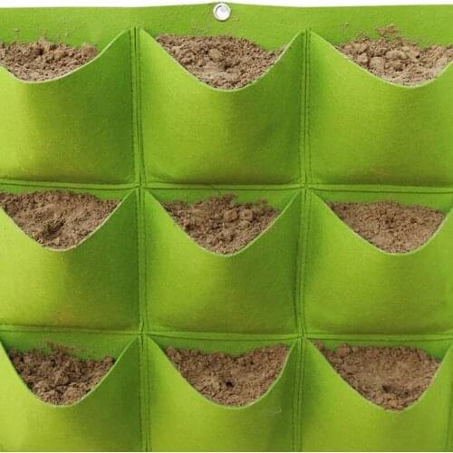 Greening Wall Planter Growing Pouch Wall Hanging Grow Bags Outdoor Indoor Vertical Pockets Plants Pots Holder Garden Supplies