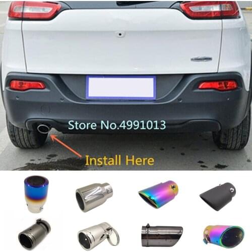 For Jeep Cherokee 2016 2017 2018 Car styling Cover Muffler End rear back Stainless steel Tail Pipe Dedicate outlet Exhaust 1pcs