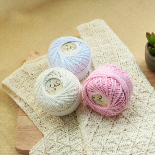 100% Cotton Lace Yarn 1 Mm 3 Ply 160 M/skein Eco-friendly Hand Knitting Cotton Yarn for Crocheting Shawl Summer Skirt 50 G/lot