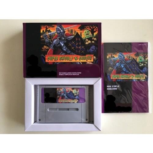 16Bit Games ** SUPER GHOULS'N GHOSTS ( French PAL Version!! box+manual+cartridge!! )