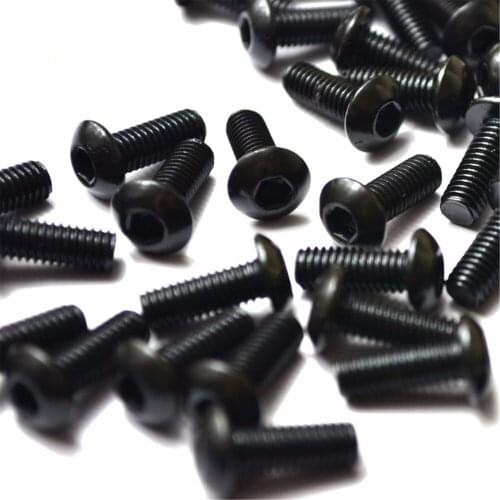 20PCS M8 Black 10.9 Button Dome Head Screw Round Head Bolts Mushroom Head Bolt M8*10/12/16/20/25/30/35/40/45/50/55/60mm