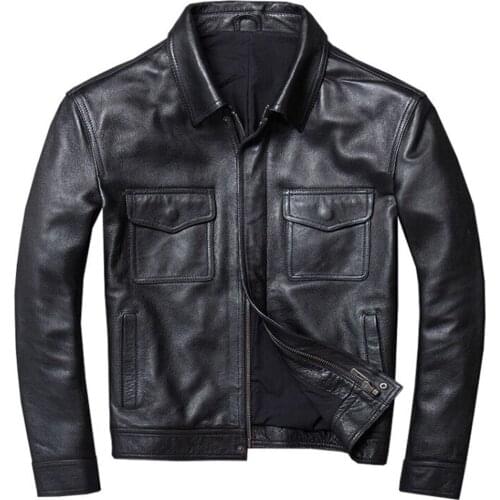 2020 New Winter 100% Genuine Leather Jackets and Coats For Men 4XL Retro Automotive Mens Cowhide Jackets Streetwear High Quality