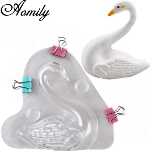 Aomily 3D Swan Chocolate Mold Candy Sugar Paste Molds Cake Decorating Tools Home Baking Sugar Craft Wedding Cake Decorating Tool