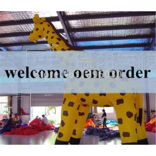 5M Lovely Giraffe Inflatable for Advertising Huge Giraffe Shape Balloon without Fan