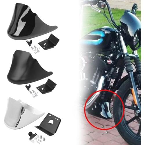 Motorcycle Accessories Black Chrome Cafe Racer Front Chin Fairing Spoiler Fit for Harley Custom XL1200C XL883C Sportster 1200