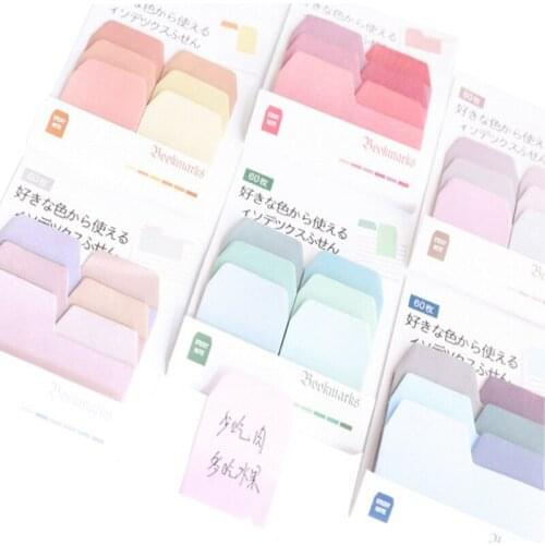 20packs/lot gradient memo sticky notes boomark memo pad notes kawaii stationery for school office decoration wholesale