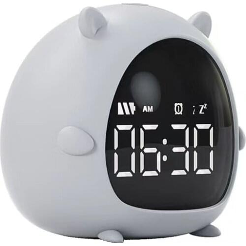 Student Alarm Clock Usb Charging Voice Control Desktop Digital Led Clock Mini Electronic Cartoon Children Alarm Clock