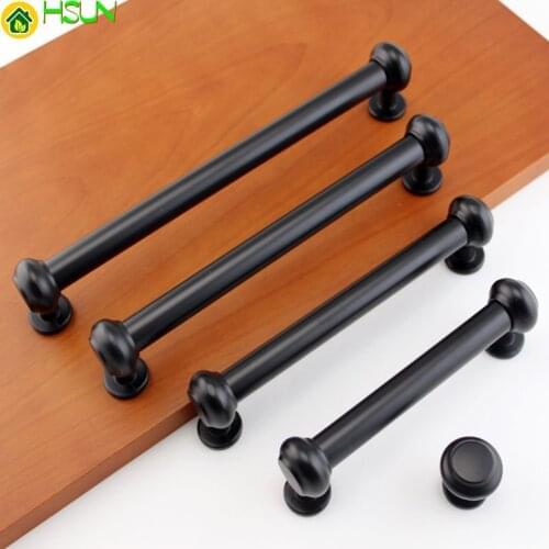 Black Kitchen Cabinet Handle Drawer Pull Handles Dresser / Retro Rustic Furniture Knobs Cupboard Hardware Extra Large Pulls