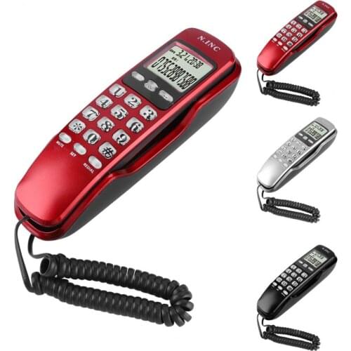 Color Mini Telephone Wall Mounted Telephone Home Office Hotel Caller ID LCD Display Wired Fixed Telephone