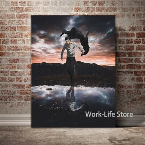 Eren Jaeger Attack on Titan Anime Canvas Painting Wall Art Posters and Prints Pictures Living Room Decoration Home Decor