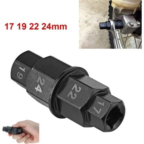Motorcycle Front Wheel 17 19 22 24mm Axle Hex Spindle Driver Removal Tool