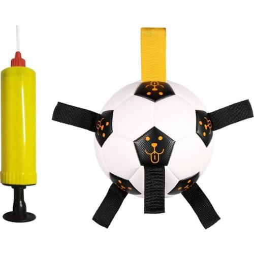 Dog Toys Interactive Pet Football Toys With Grab Tabs Dog Outdoor Training Soccer Pet Bite Chew Balls For Dog Accessories
