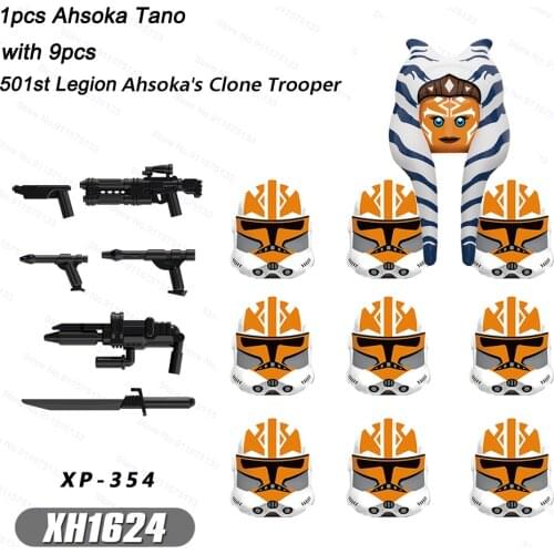 10pcs/lot Commander Ahsoka Tano with Clone 501st legion Trooper Building Blocks Bricks Star Action Figure Wars Toy Children Gift
