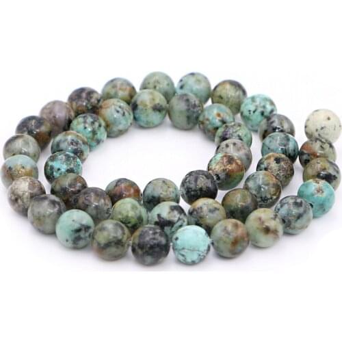 Mestylish Natural Round Shape Natural African Stone Round Loose Beads For Jewelry DIY Bracelet Making 6mm 8mm 10mm