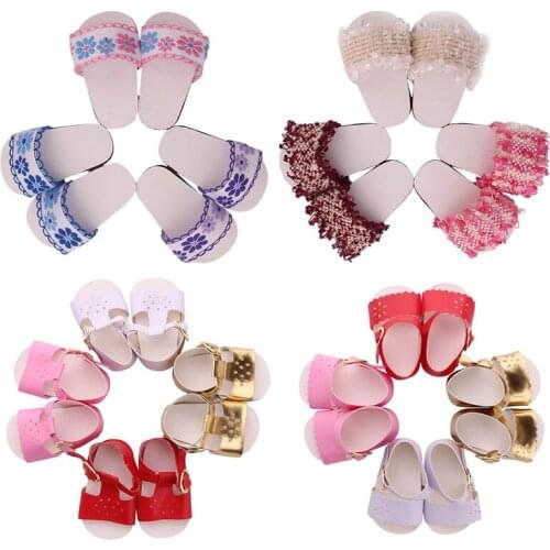 18 inch Doll shoes-My Little Baby Accessories fit 18''/43-46cm life/generation/ baby doll-Toy Sandals cute slipper fit Girl Gift