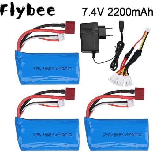 7.4V 2200mAh 18650 Lipo Batery for RC car remote control helicopter toys parts wholesale 7.4 V 1500 mAH Lipo battery T Plug