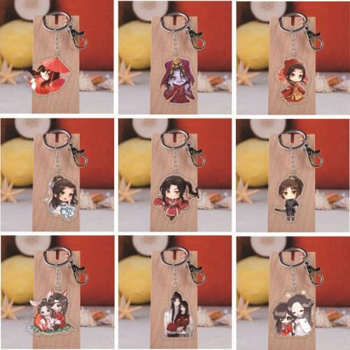 Cute Anime Tian Guan Ci Fu Key Chain Holder Fashion Cartoon Heaven Officals Blessing Keyrings Keychains Jewelry Collection Gift
