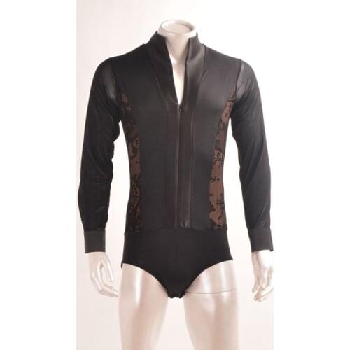 New Arrival Men Dance Shirt V-Neck Long Sleeve Mens Latin Shirts Ballroom Dance Tops Clothing For Dance Wear