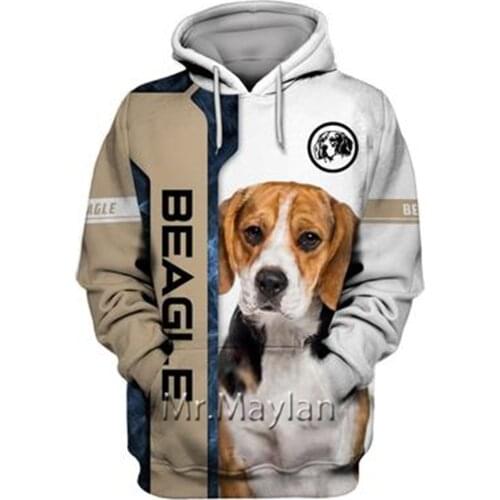 Personality Fashion Animal Beagle 3D Print Graphic Hoodie Men/Women Streetwear Oversized Sweatshirt Harajuku Tops Pullover - A24