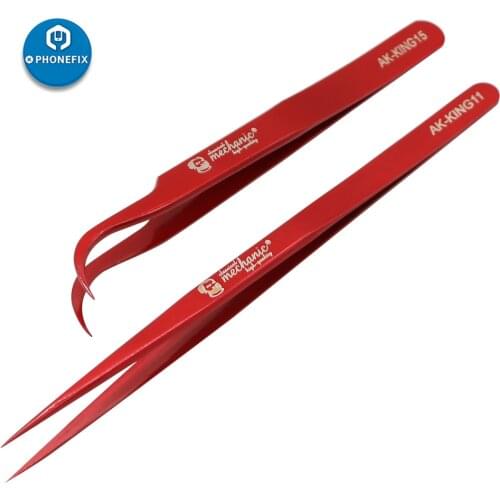 MECHANIC Tweezers Set Electronics Repair Precision Tweezers Angle Curved Straight Forceps for iPhone Repair Mechanic Tools