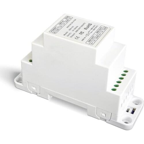 New DIN Rail Led DMX Signal Amplifier DMX512 Power Repeater DC12V 24V Input 2 Channel Output Track Mounting DIN-121