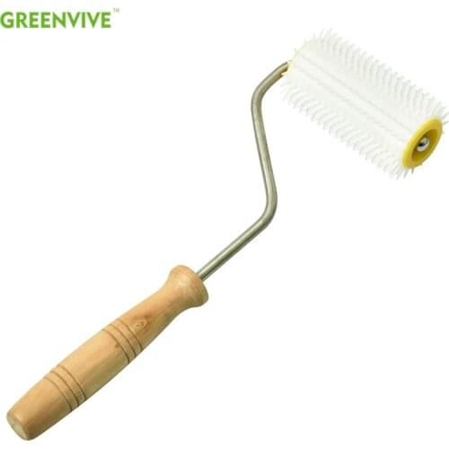 Plastic Needle Roller Uncapping Fork Tool Wood Handle for Honeycomb Honey Uncapping Beekeeping
