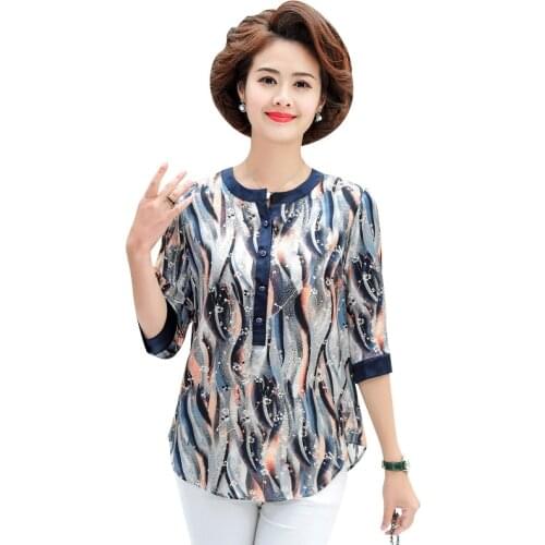 Women Half Sleeve Loose Shirts Shirt OL Clothes Plain Casual Button Blouse Office Lady Summer Chiffon Shirts
