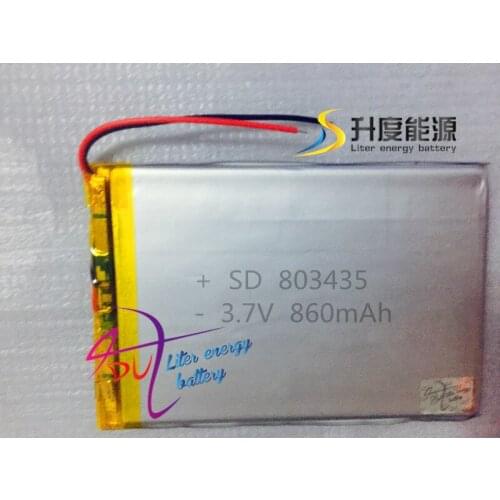 SD 3.7v medical battery 803435 860mAh 3.7v Polymer battery The tablet battery