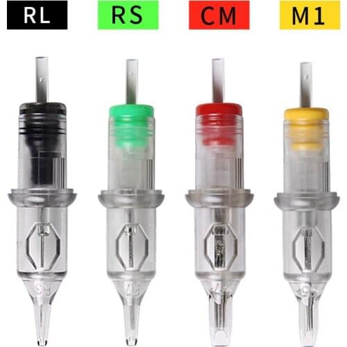 Tattoo Needle Cartridge Cartridge Needles 0.35mm Disposable Semi-Permanent Makeup Eyebrow 20pcs/box RL RS M1 CM Free Shipping