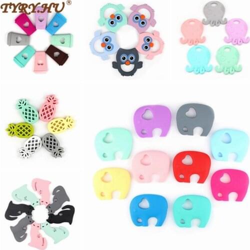 TYRY.HU 10pcs Baby Teether Silicone Beads Baby Teething Food Grade Silicone Teether DIY Necklace BPA Free Baby Products