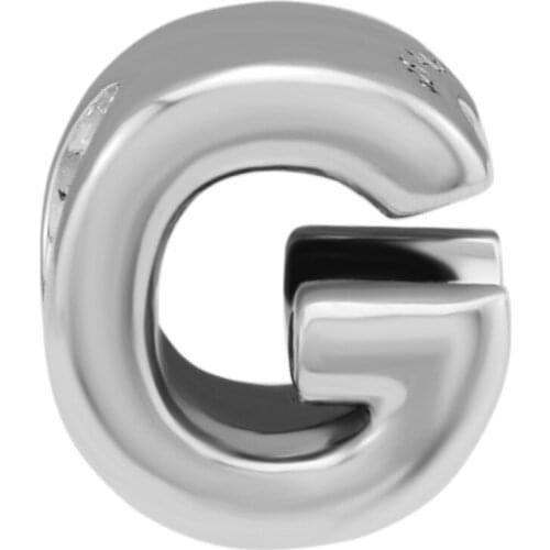 Letter G H I J K AlphabetBead Fits Woman Charm Bracelet & Choker Sterling Silver Jewelry Beads For Jewelry Making