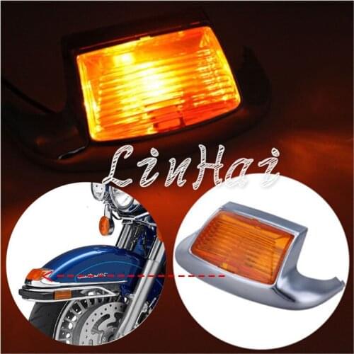 Yellow Socket Front Mudguard Fender Tip Light Fit For Harley Road King FLHR Classic 1997-2007